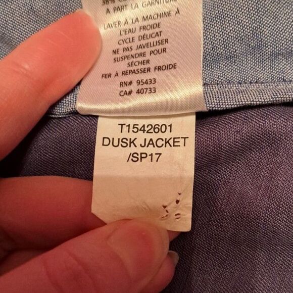 Toad and Co Purple Jacket Size Small Linen and Cotton Pockets Button Closure - Picture 15 of 15